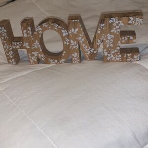 Wooden HOME Decor Sign with Floral Design
